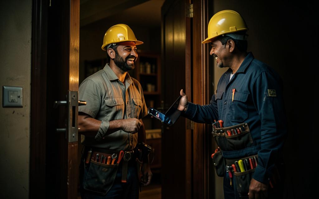 Verified home service professional arriving for a ProFinder booking