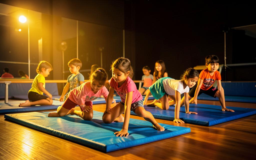 Children training at a Tumble Gym kids fitness centre